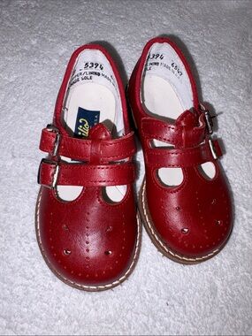 Amino Girls' Red Double-Buckle Mary Jane Dress Shoes girls 5D
